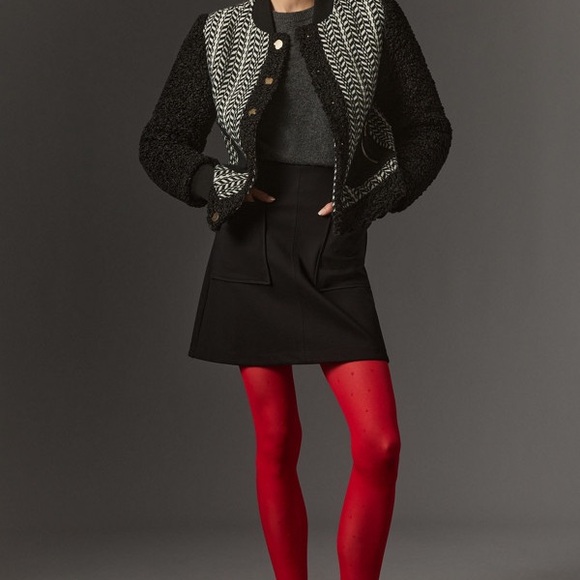 Anthropologie Avec Les Filles Tweed Sherpa Mix Jacket - XS - Picture 9 of 9